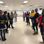 We form a lot of Bucket Brigade lines to move food from one place to another