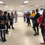 We form a lot of Bucket Brigade lines to move food from one place to another
